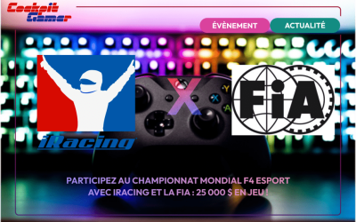 Participez au championnat mondial F4 eSport avec iRacing et la FIA : 25 000 $ (22 960 €) en Jeu !